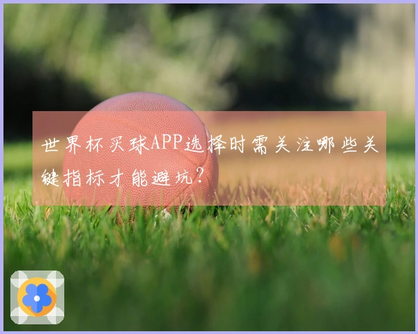 世界杯买球APP选择时需关注哪些关键指标才能避坑？